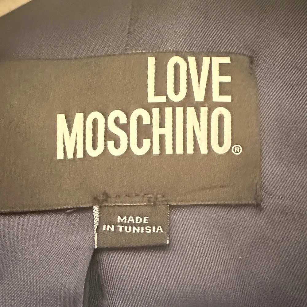 Love Moschino Navy Wool Coat – Classic Tailored Designer Style Size S - Picture 2 of 14